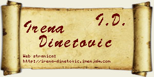 Irena Dinetović vizit kartica